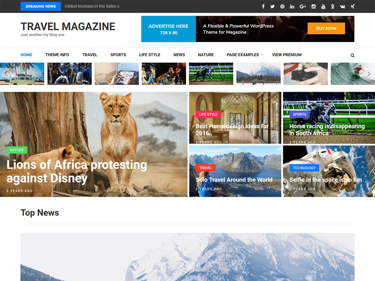 Travel Magazine Preview Wordpress Theme - Rating, Reviews, Preview, Demo & Download