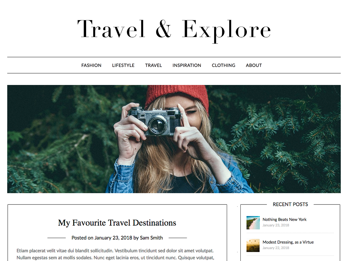 Travel Minimalist Preview Wordpress Theme - Rating, Reviews, Preview, Demo & Download