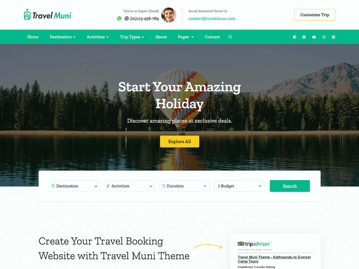 Travel Muni Preview Wordpress Theme - Rating, Reviews, Preview, Demo & Download