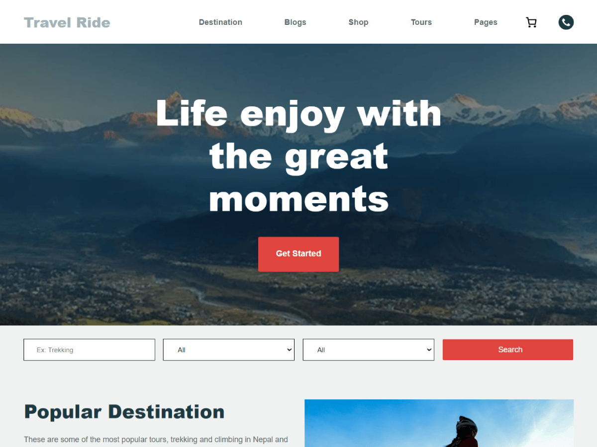 Travel Ride Preview Wordpress Theme - Rating, Reviews, Preview, Demo & Download