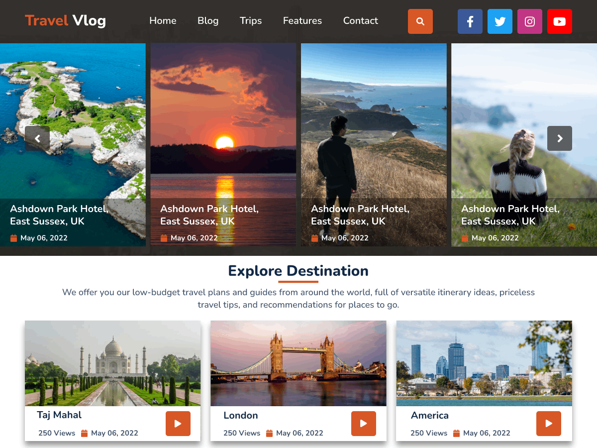 Travel Vlogger Preview Wordpress Theme - Rating, Reviews, Preview, Demo & Download