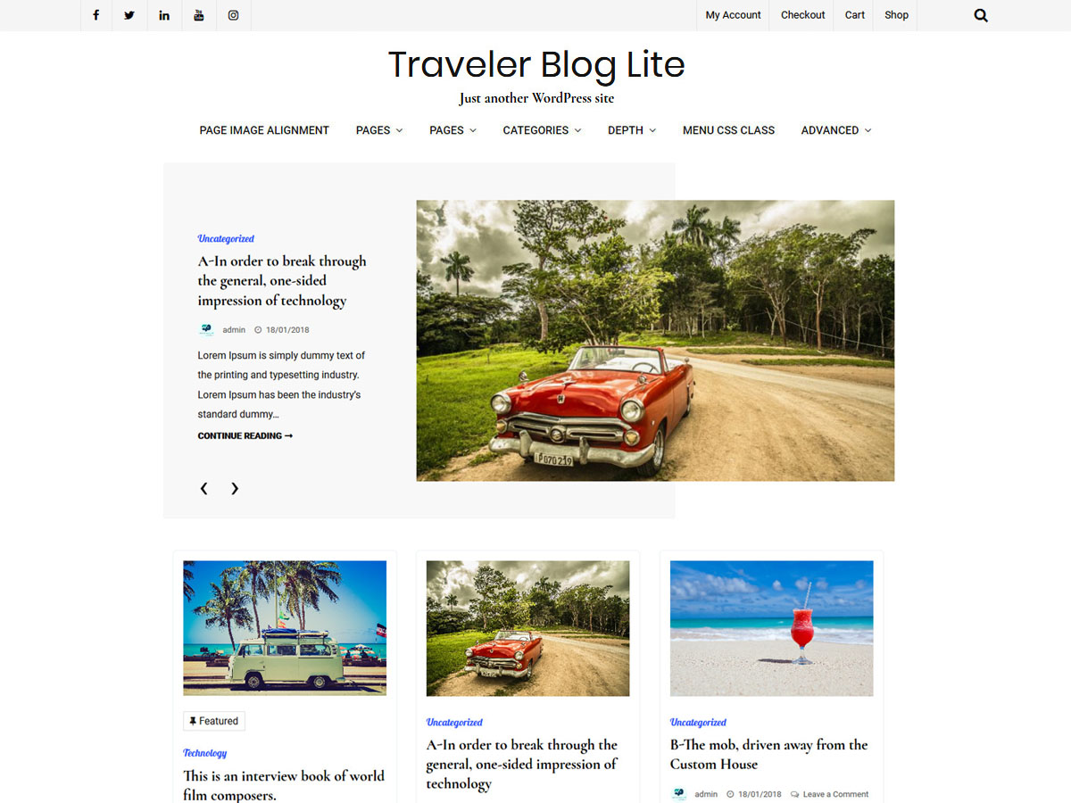 Traveler Blog Preview Wordpress Theme - Rating, Reviews, Preview, Demo & Download
