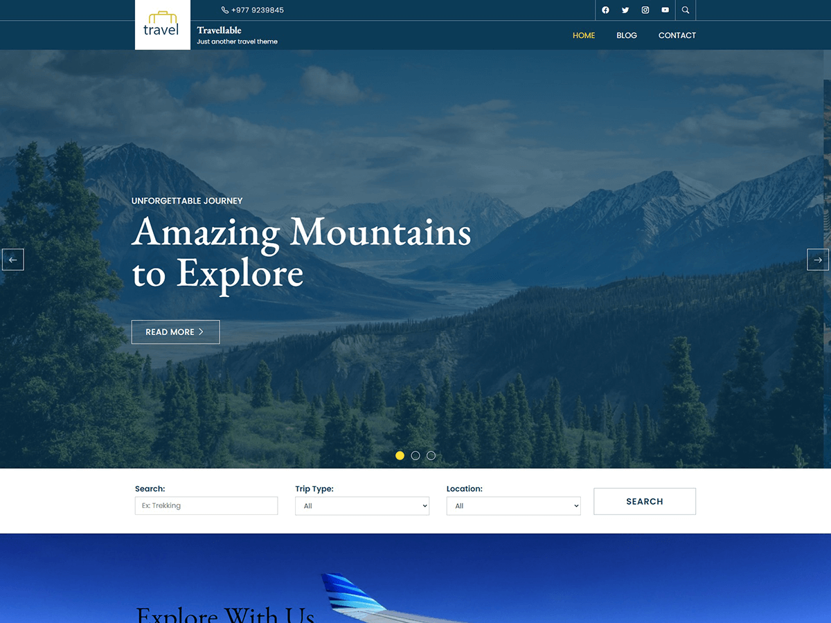 Travellable Preview Wordpress Theme - Rating, Reviews, Preview, Demo & Download