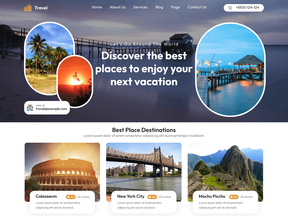 Traveller Agency Preview Wordpress Theme - Rating, Reviews, Preview, Demo & Download