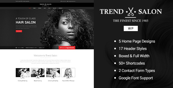 Trend Salon Preview Wordpress Theme - Rating, Reviews, Preview, Demo & Download