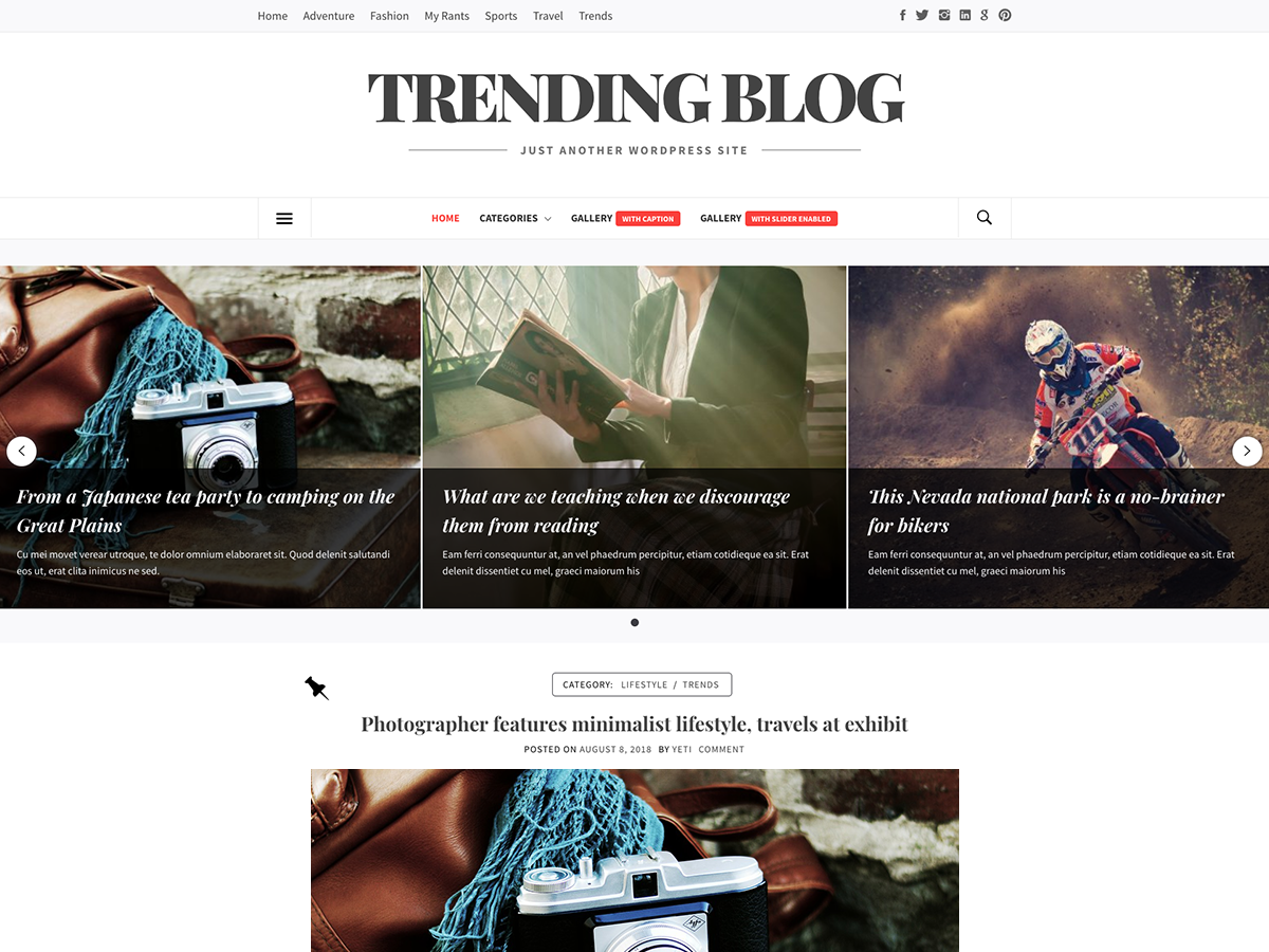 Trending Blog Preview Wordpress Theme - Rating, Reviews, Preview, Demo & Download