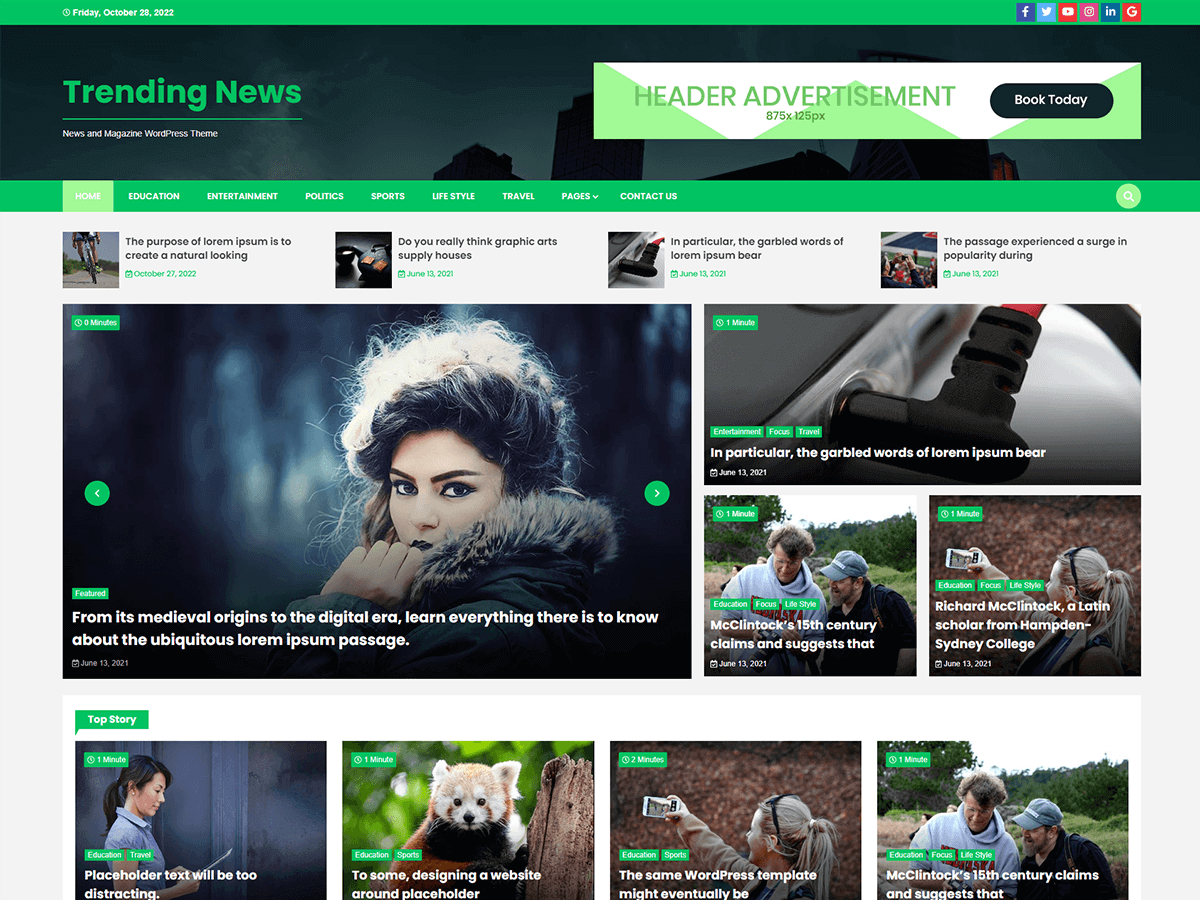 Trending News Preview Wordpress Theme - Rating, Reviews, Preview, Demo & Download