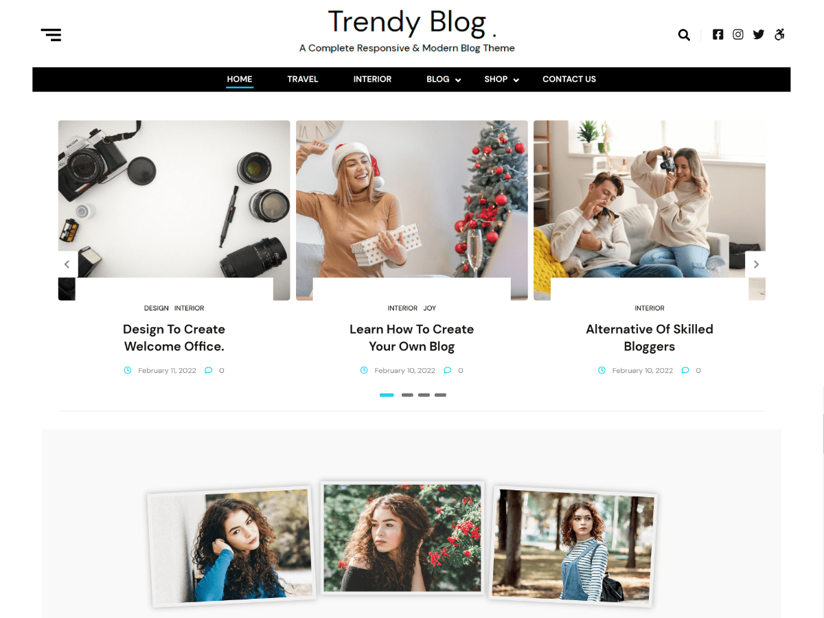 Trendy Blog Preview Wordpress Theme - Rating, Reviews, Preview, Demo & Download