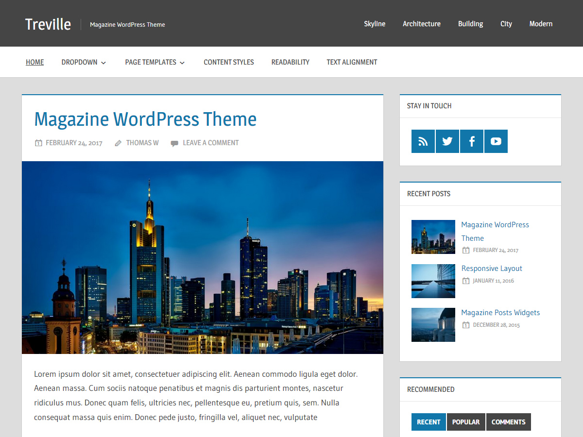 Treville Preview Wordpress Theme - Rating, Reviews, Preview, Demo & Download