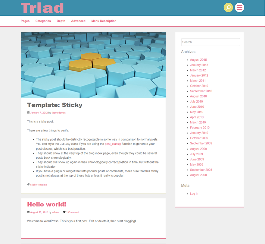 Triad Preview Wordpress Theme - Rating, Reviews, Preview, Demo & Download