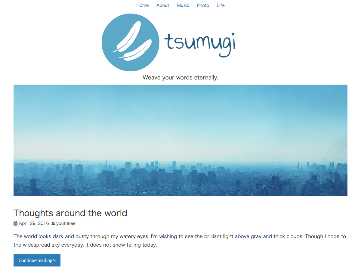 Tsumugi Preview Wordpress Theme - Rating, Reviews, Preview, Demo & Download