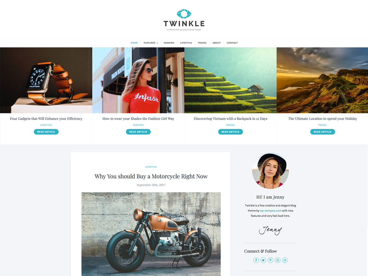 Twinkle Preview Wordpress Theme - Rating, Reviews, Preview, Demo & Download
