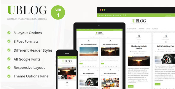 UBlog Preview Wordpress Theme - Rating, Reviews, Preview, Demo & Download