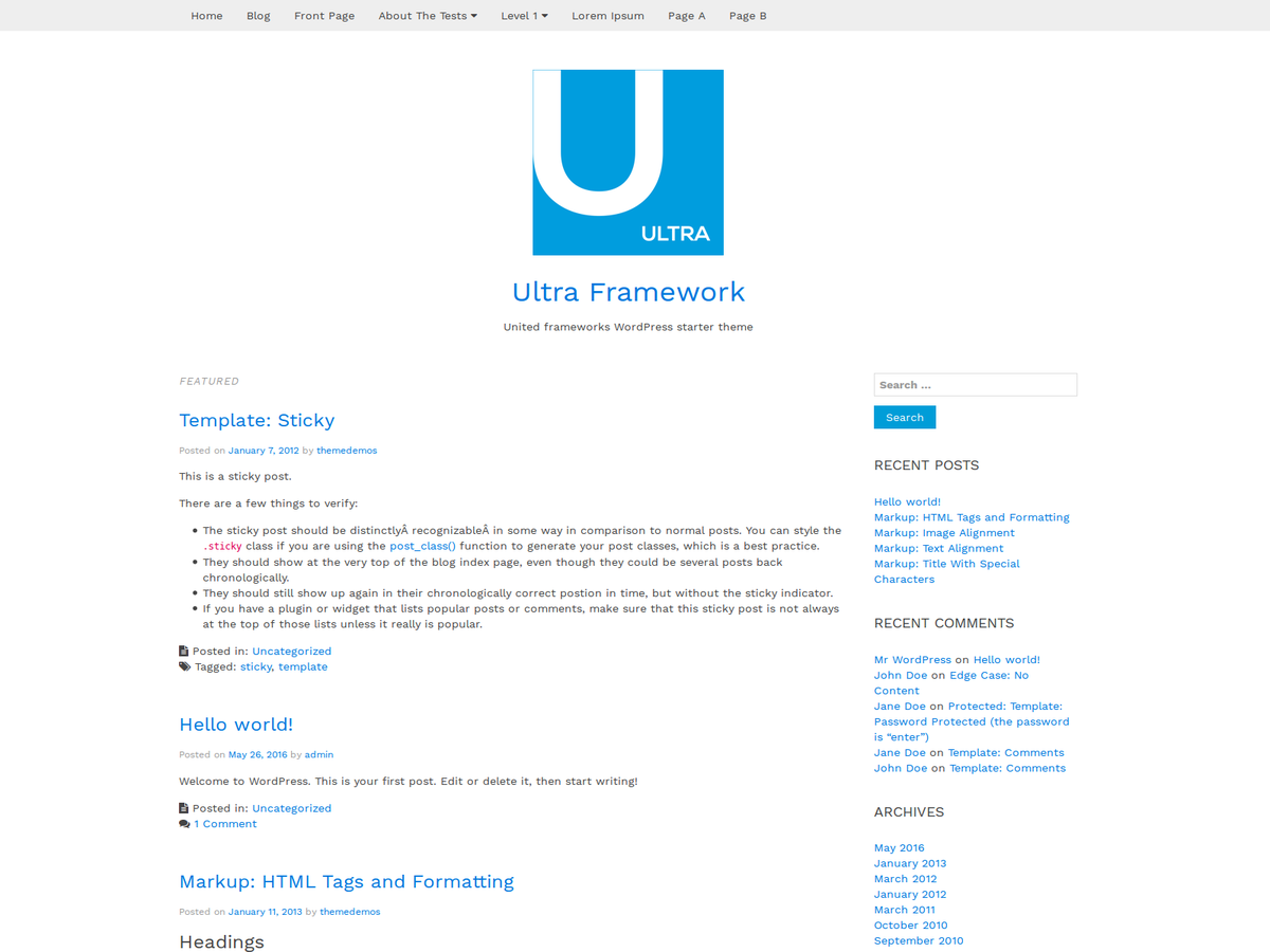 Ultra Framework Preview Wordpress Theme - Rating, Reviews, Preview, Demo & Download