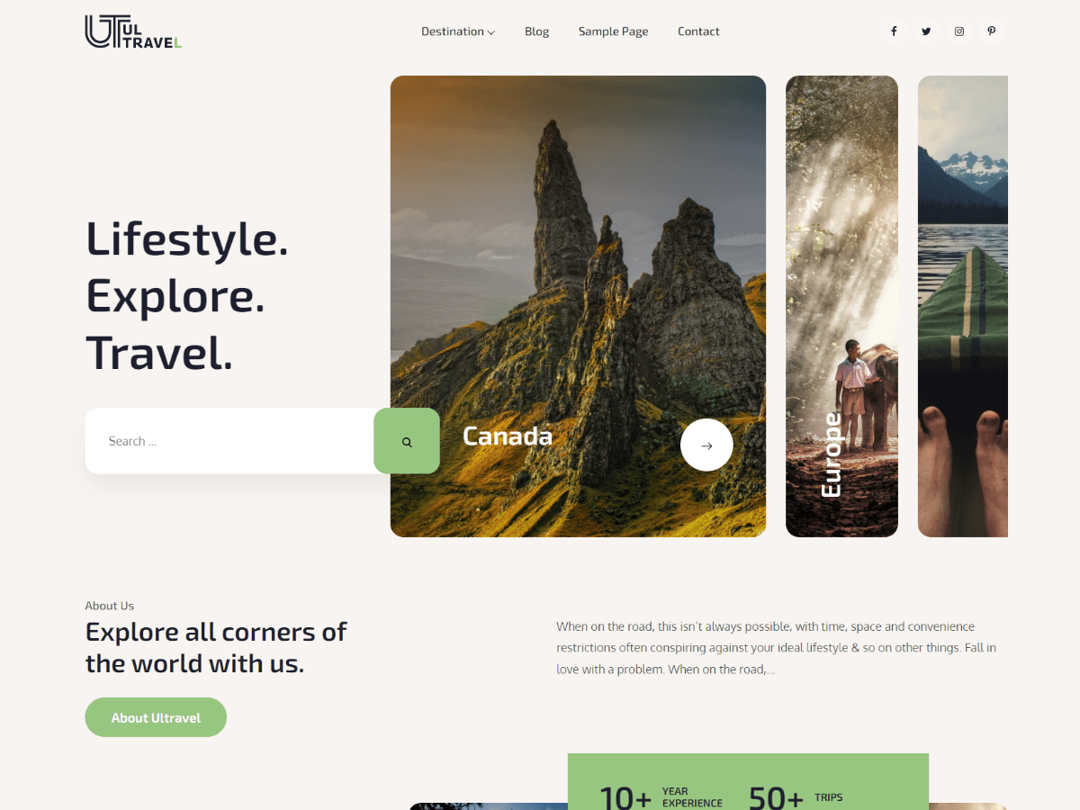 Ultravel Preview Wordpress Theme - Rating, Reviews, Preview, Demo & Download