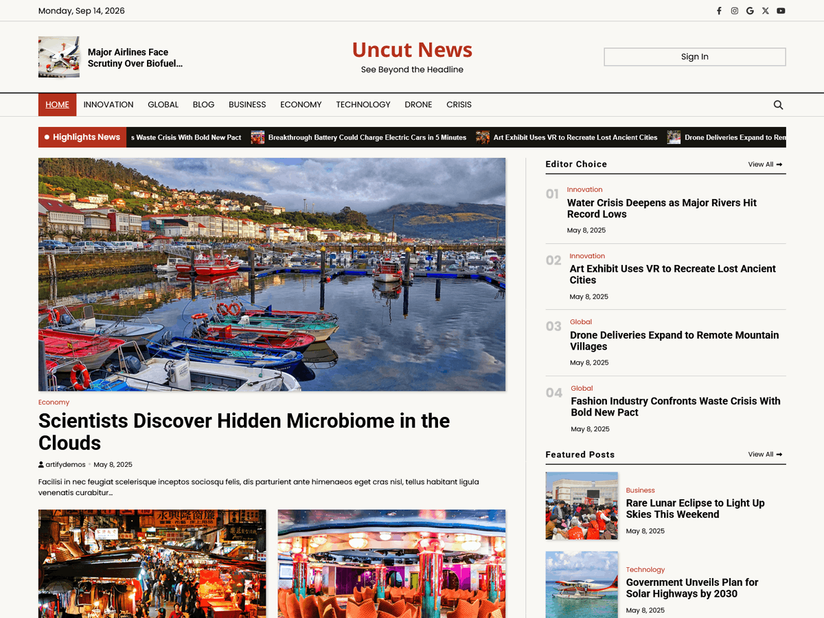 Uncut News Preview Wordpress Theme - Rating, Reviews, Preview, Demo & Download