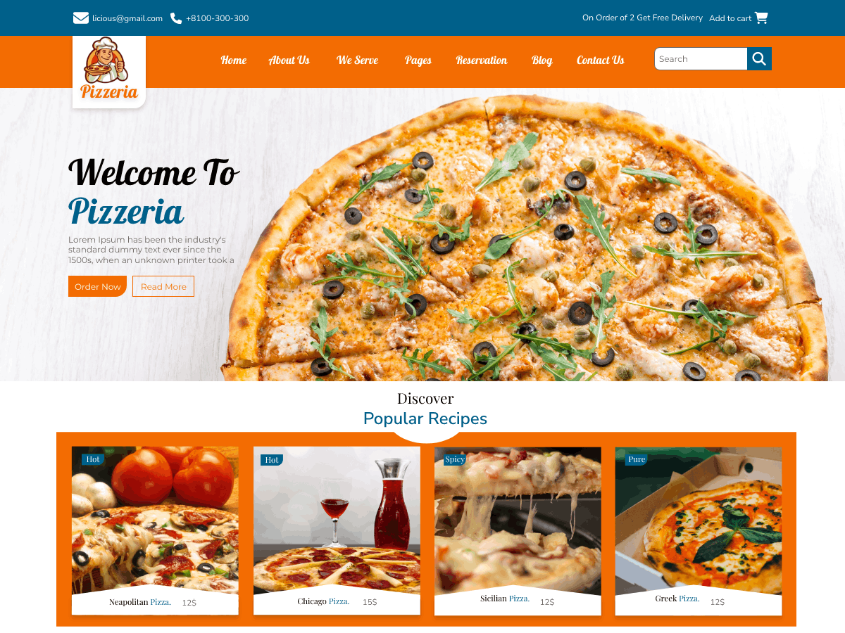 Unique Pizza Preview Wordpress Theme - Rating, Reviews, Preview, Demo & Download