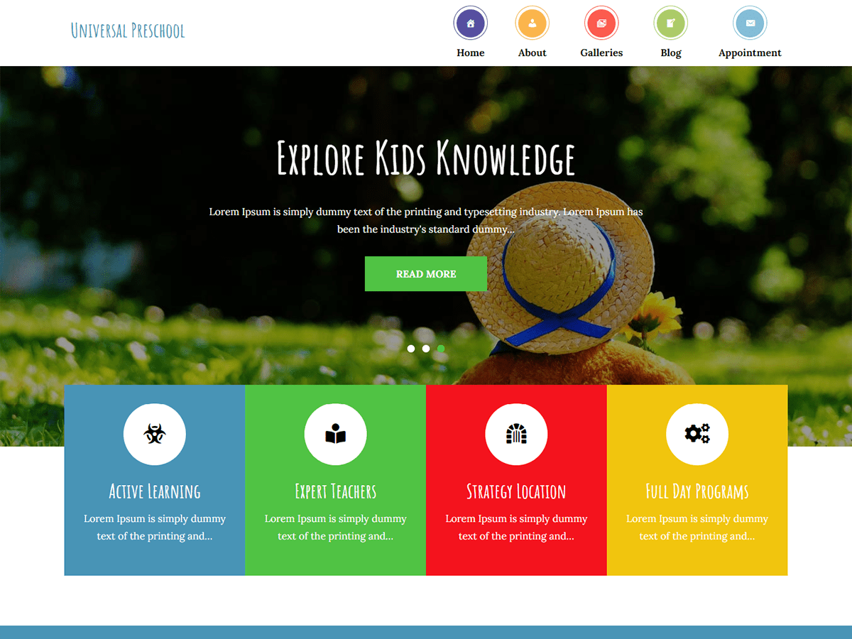 Universal Preschool Preview Wordpress Theme - Rating, Reviews, Preview, Demo & Download