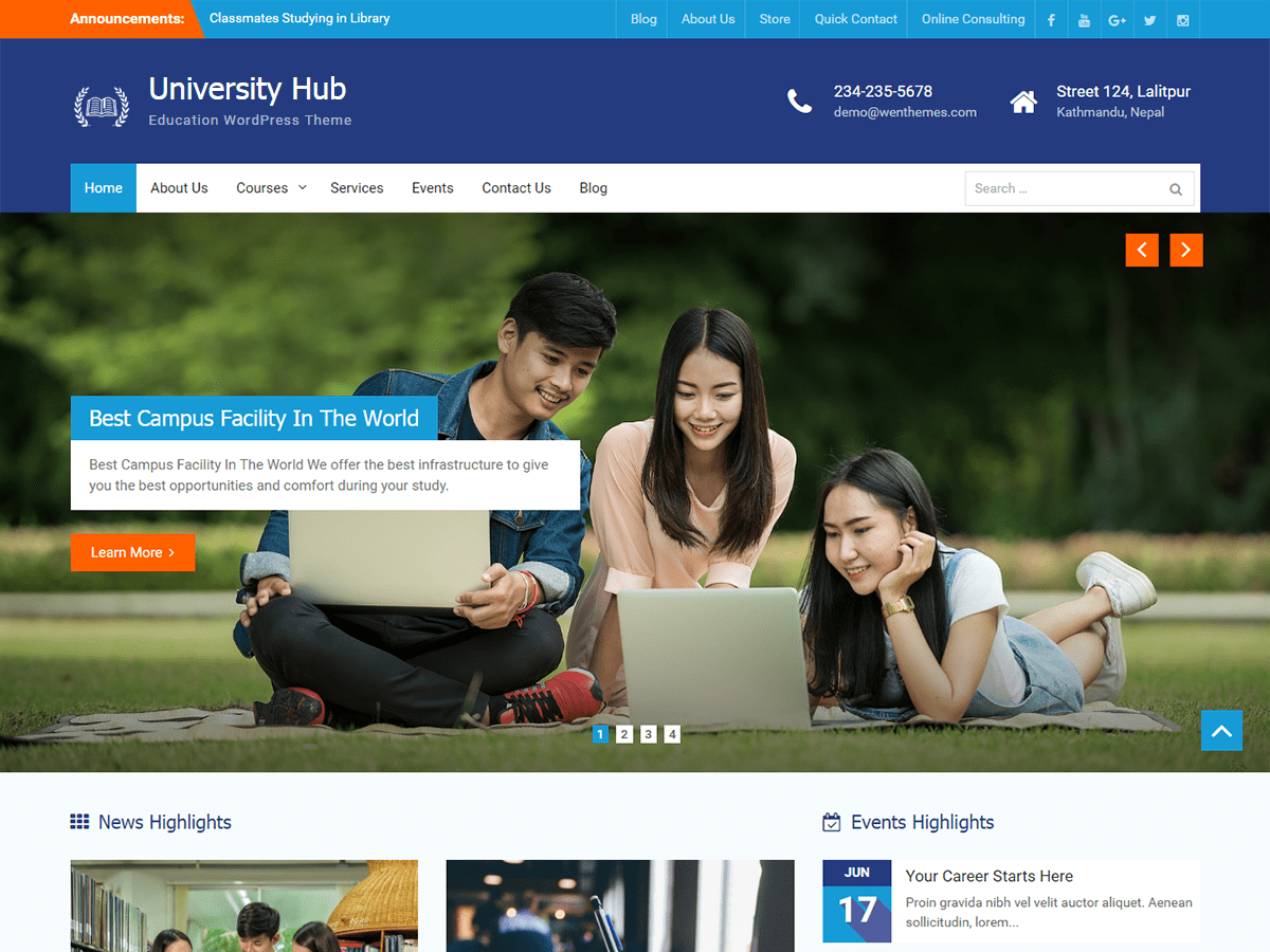 University Hub Preview Wordpress Theme - Rating, Reviews, Preview, Demo & Download