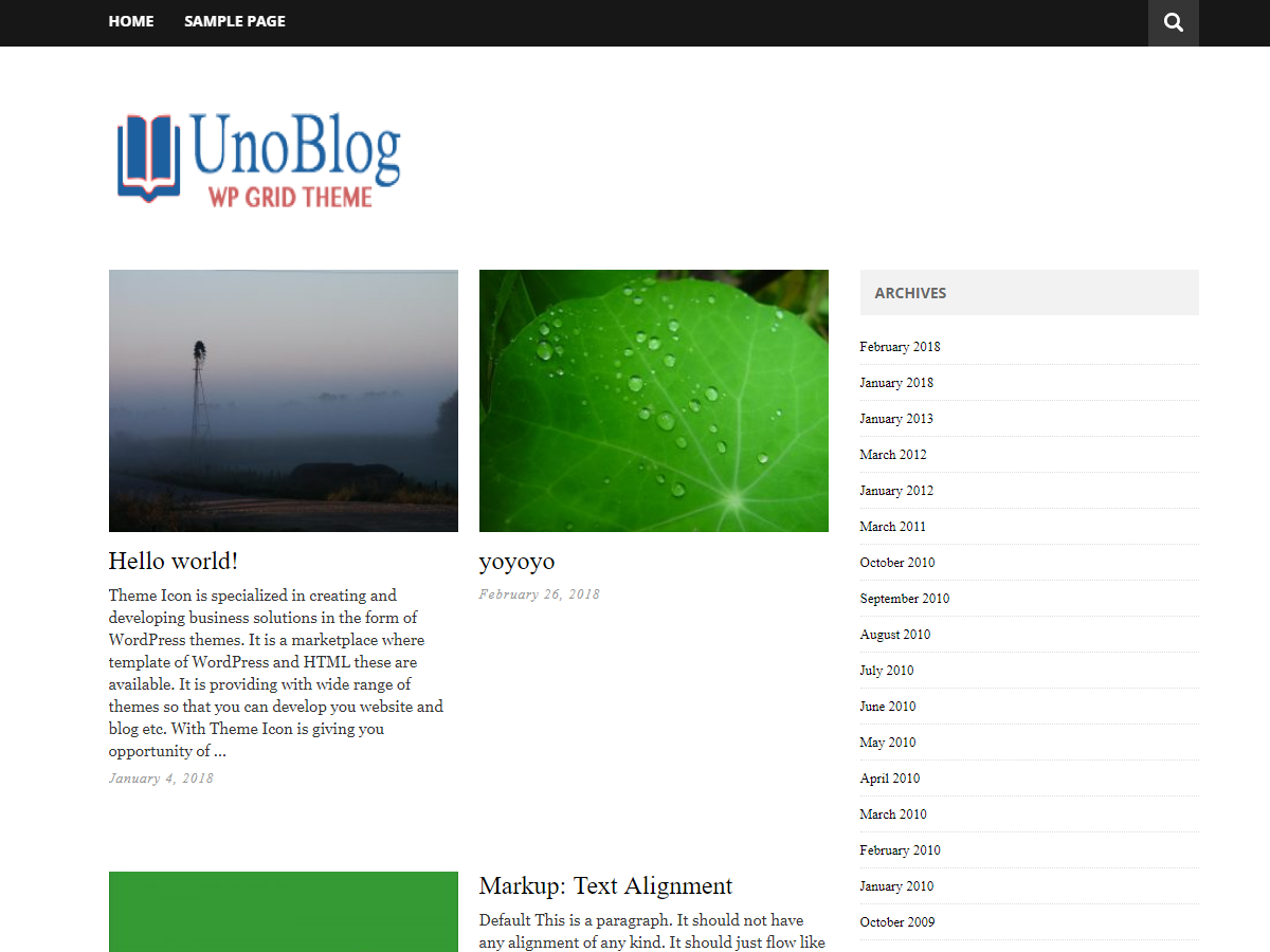 UnoBlog Lite Preview Wordpress Theme - Rating, Reviews, Preview, Demo & Download