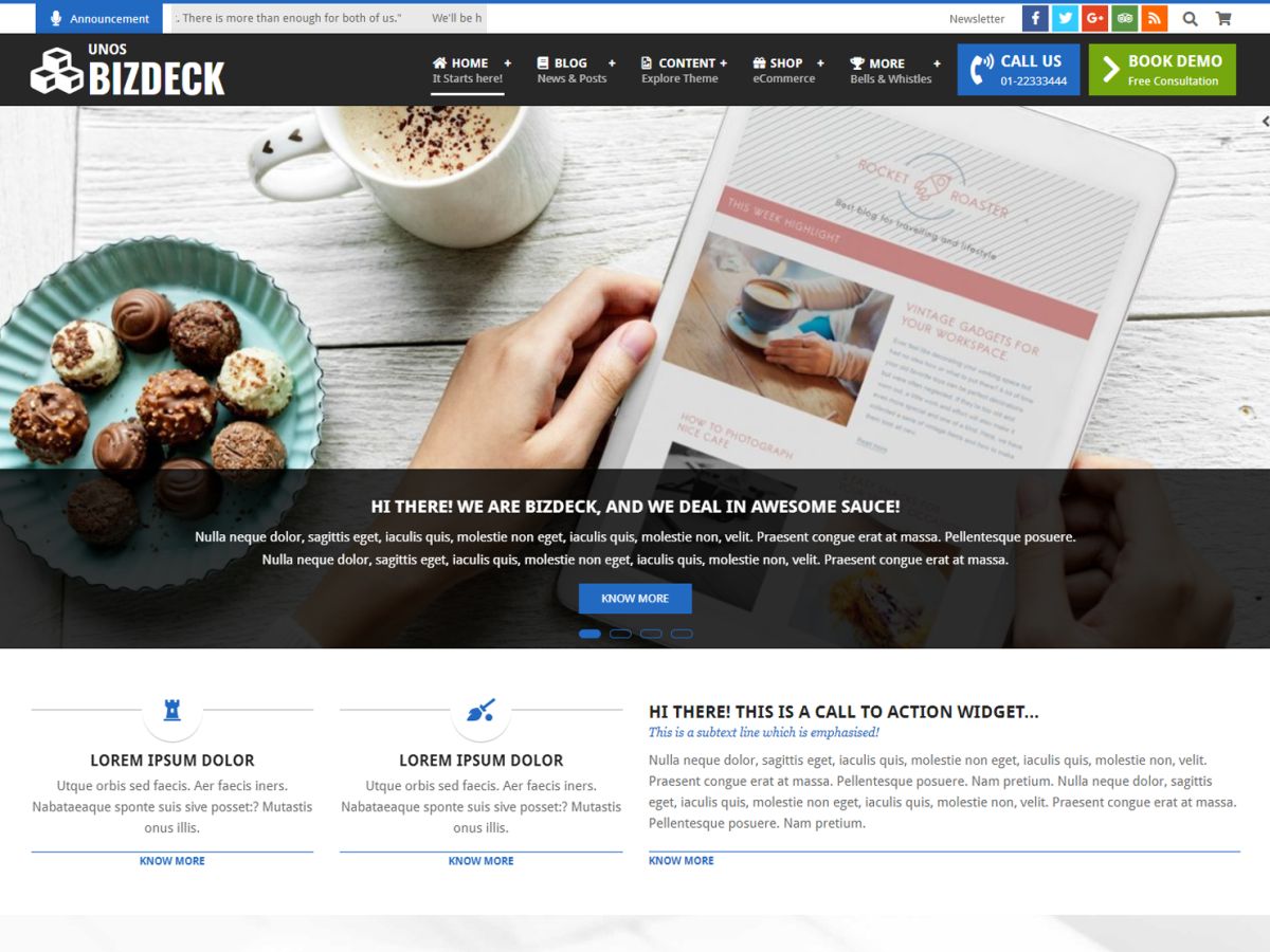 Unos BizDeck Preview Wordpress Theme - Rating, Reviews, Preview, Demo & Download