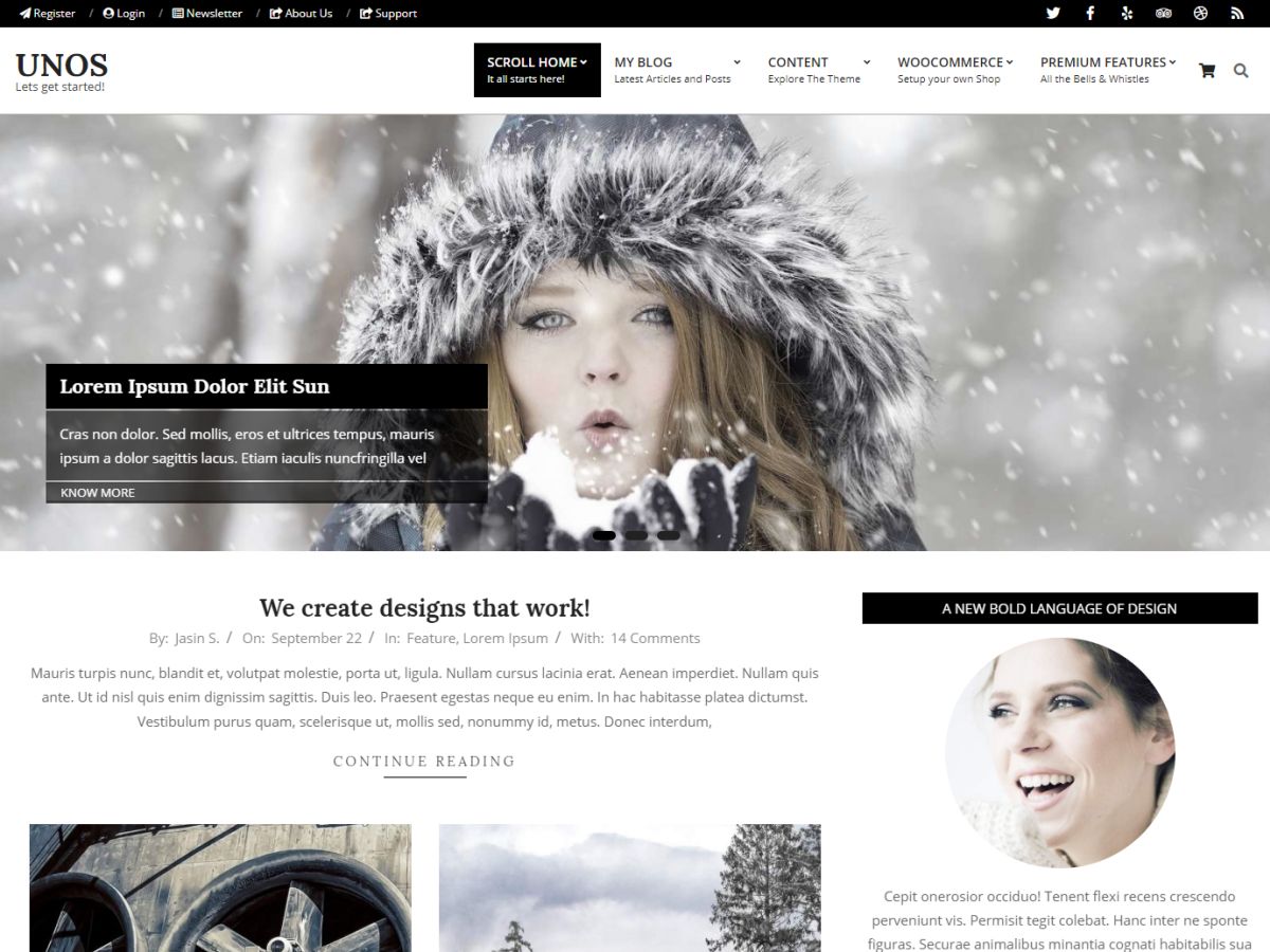 Unos Preview Wordpress Theme - Rating, Reviews, Preview, Demo & Download