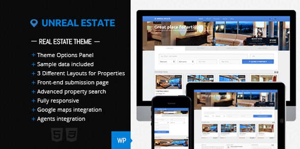 Unreal Estate Preview Wordpress Theme - Rating, Reviews, Preview, Demo & Download