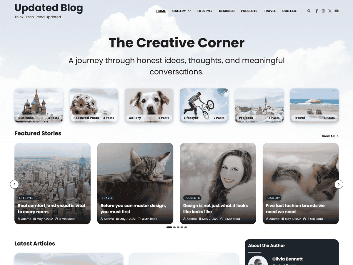Updated Blog Preview Wordpress Theme - Rating, Reviews, Preview, Demo & Download