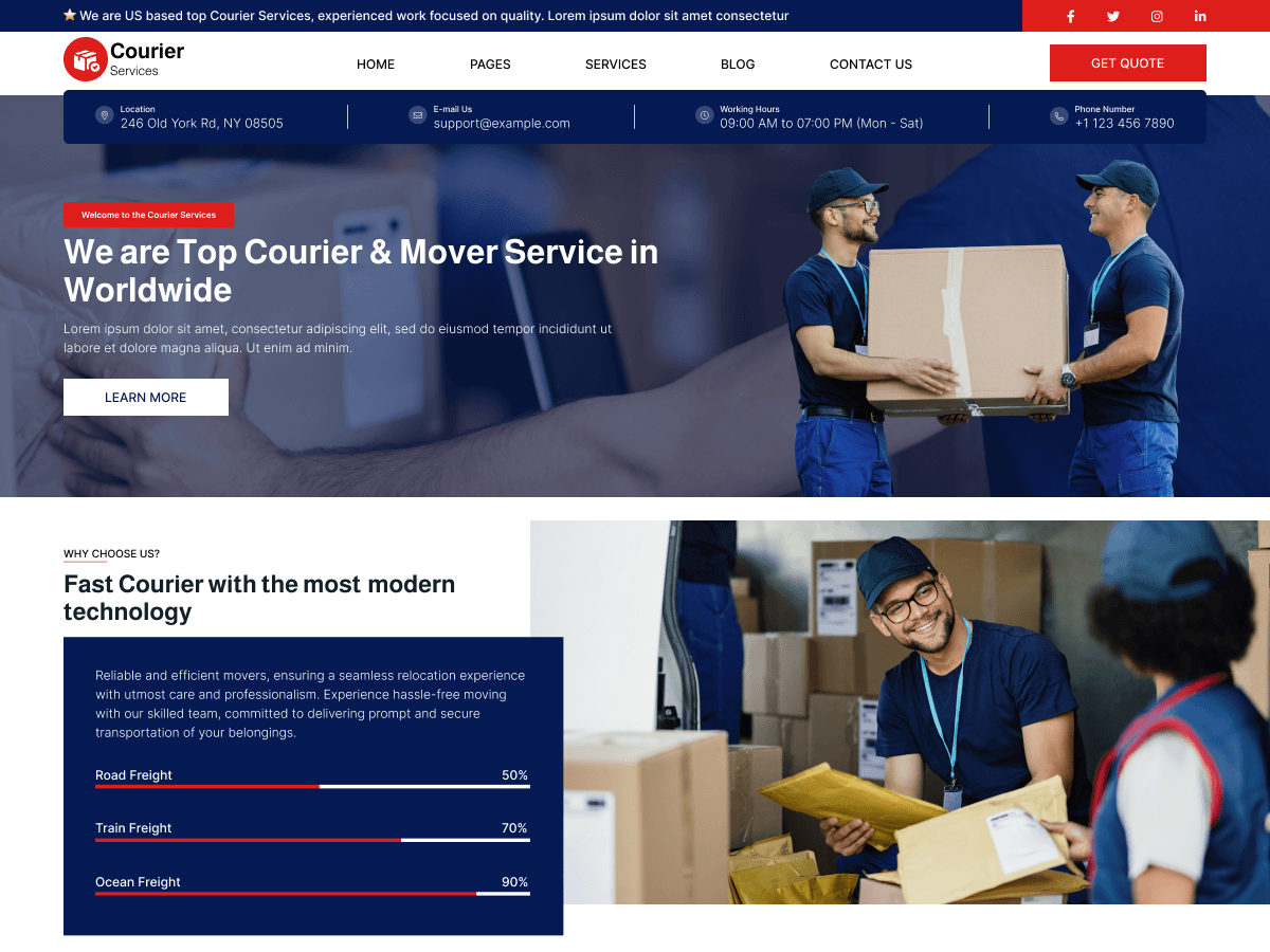 Urban Courier Preview Wordpress Theme - Rating, Reviews, Preview, Demo & Download