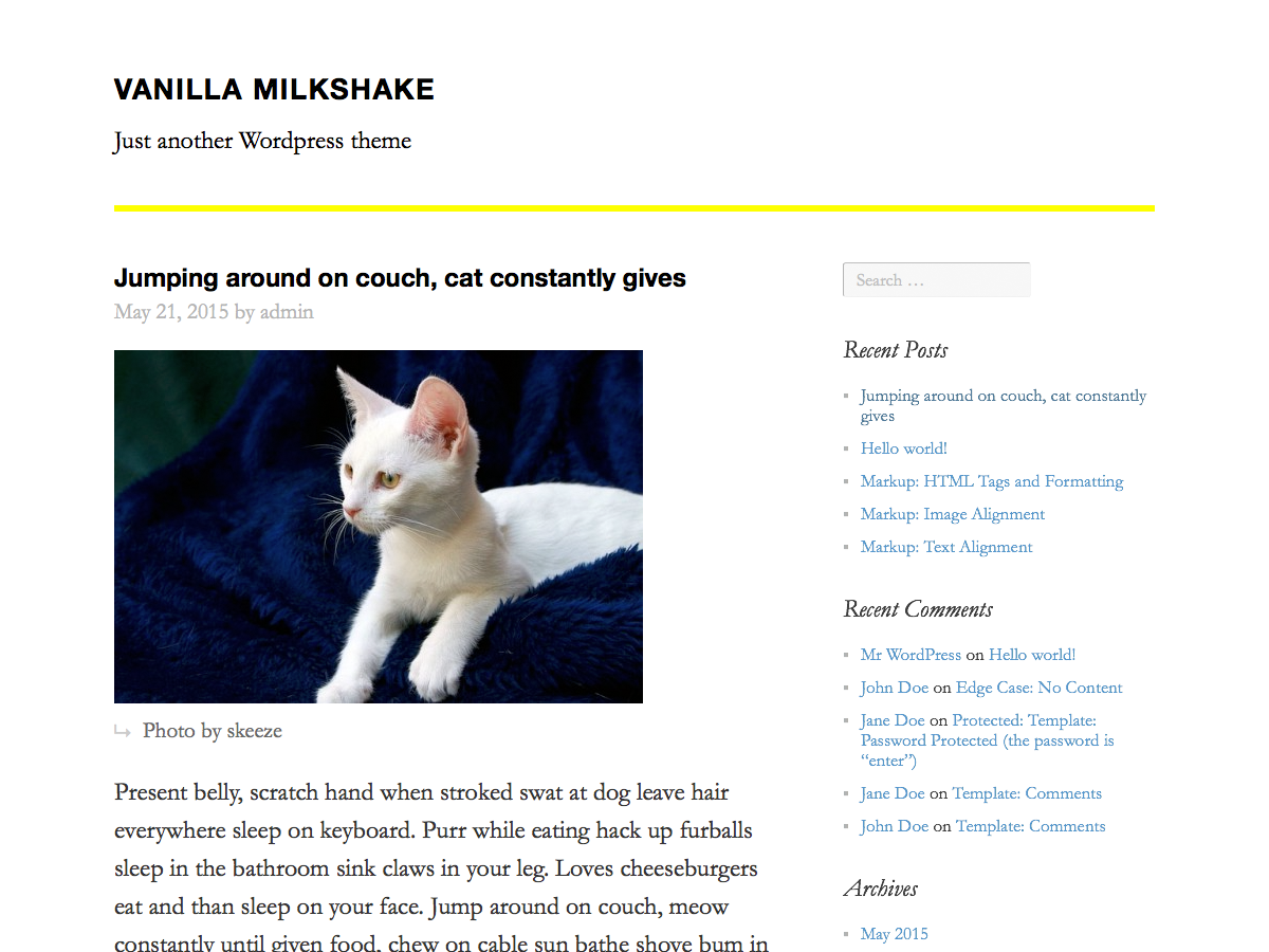 Vanilla Milkshake Preview Wordpress Theme - Rating, Reviews, Preview, Demo & Download