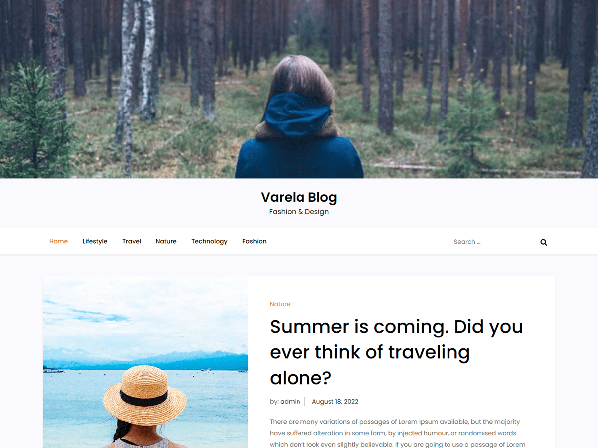 Varela Blog Preview Wordpress Theme - Rating, Reviews, Preview, Demo & Download