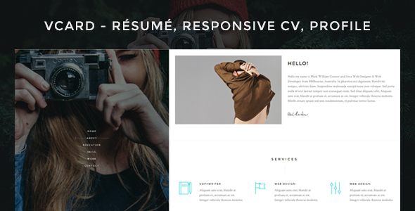 Vcard Preview Wordpress Theme - Rating, Reviews, Preview, Demo & Download