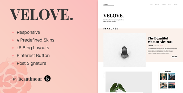 Velove Preview Wordpress Theme - Rating, Reviews, Preview, Demo & Download