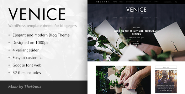 Venice Preview Wordpress Theme - Rating, Reviews, Preview, Demo & Download
