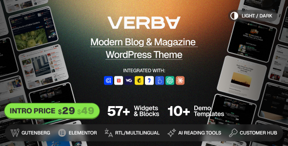 Verba Preview Wordpress Theme - Rating, Reviews, Preview, Demo & Download