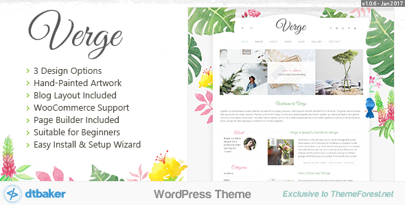 Verge Watercolor Preview Wordpress Theme - Rating, Reviews, Preview, Demo & Download