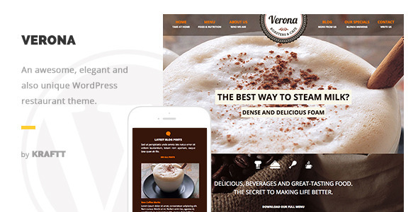 Verona Restaurant Preview Wordpress Theme - Rating, Reviews, Preview, Demo & Download
