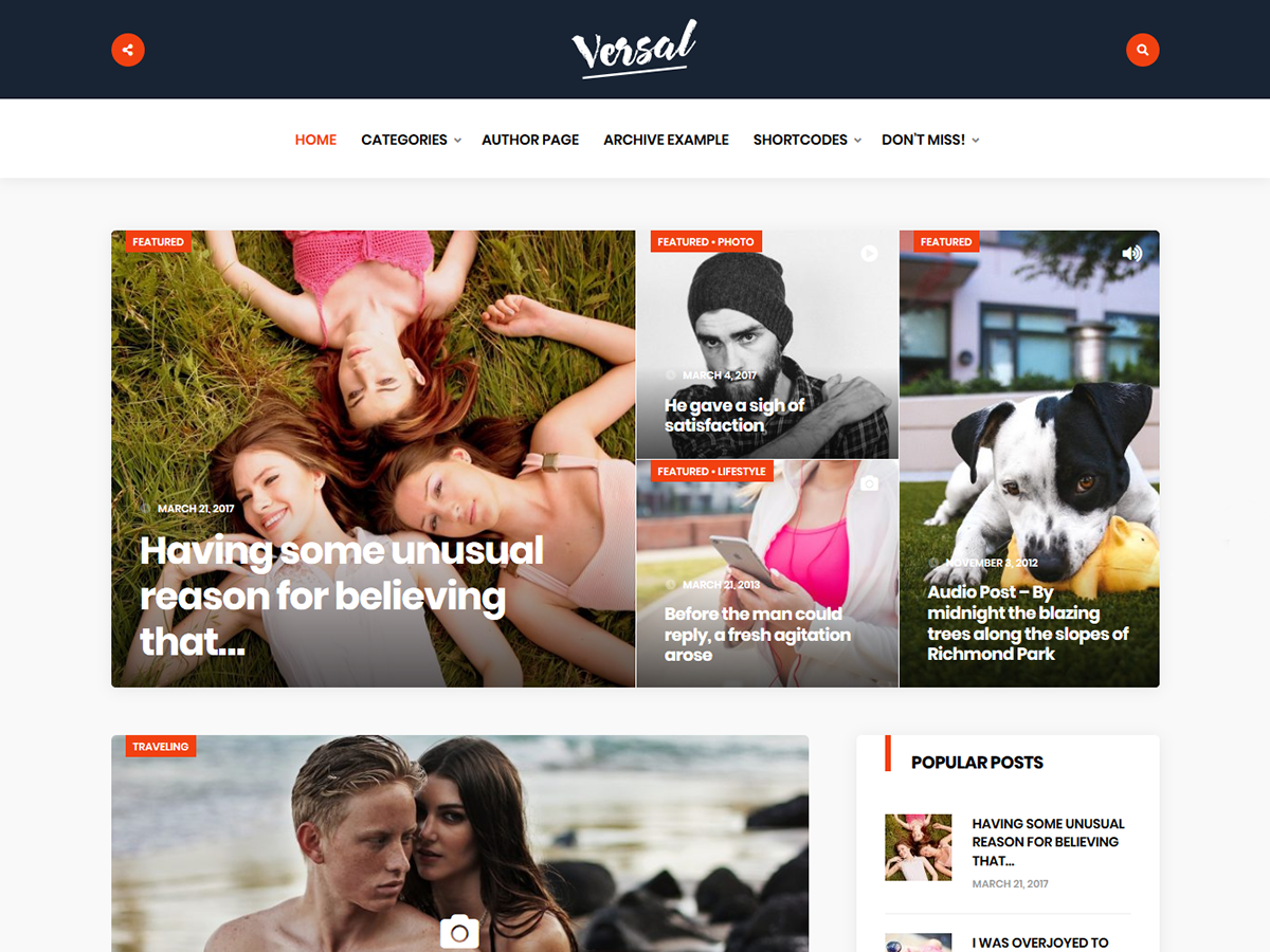 Versal Preview Wordpress Theme - Rating, Reviews, Preview, Demo & Download
