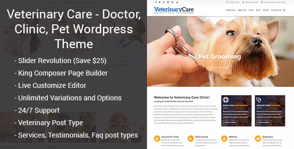 Veterinary Care Preview Wordpress Theme - Rating, Reviews, Preview, Demo & Download