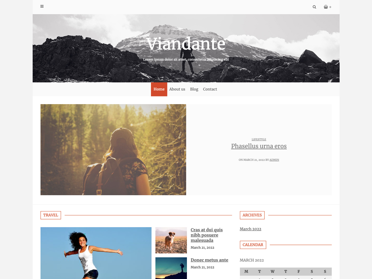 Viandante Preview Wordpress Theme - Rating, Reviews, Preview, Demo & Download