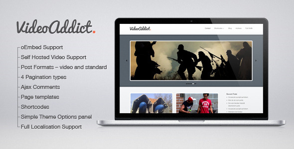 VideoAddict Preview Wordpress Theme - Rating, Reviews, Preview, Demo & Download