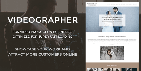 Videographer Preview Wordpress Theme - Rating, Reviews, Preview, Demo & Download
