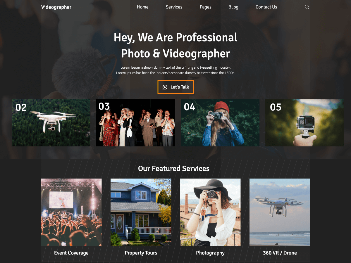 Videography Filmmaker Preview Wordpress Theme - Rating, Reviews, Preview, Demo & Download