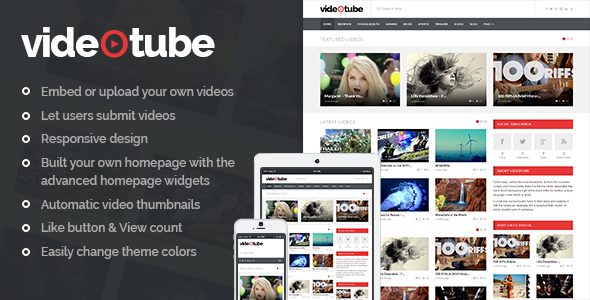 VideoTube Preview Wordpress Theme - Rating, Reviews, Preview, Demo & Download