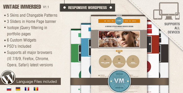 Vintage Immersed Preview Wordpress Theme - Rating, Reviews, Preview, Demo & Download