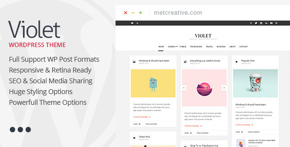 Violet Preview Wordpress Theme - Rating, Reviews, Preview, Demo & Download