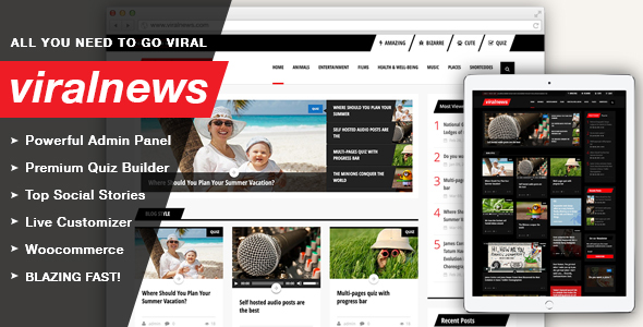 ViralNews Preview Wordpress Theme - Rating, Reviews, Preview, Demo & Download