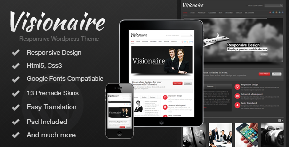 Visionaire Preview Wordpress Theme - Rating, Reviews, Preview, Demo & Download