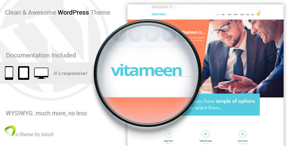 Vitameen Business Preview Wordpress Theme - Rating, Reviews, Preview, Demo & Download