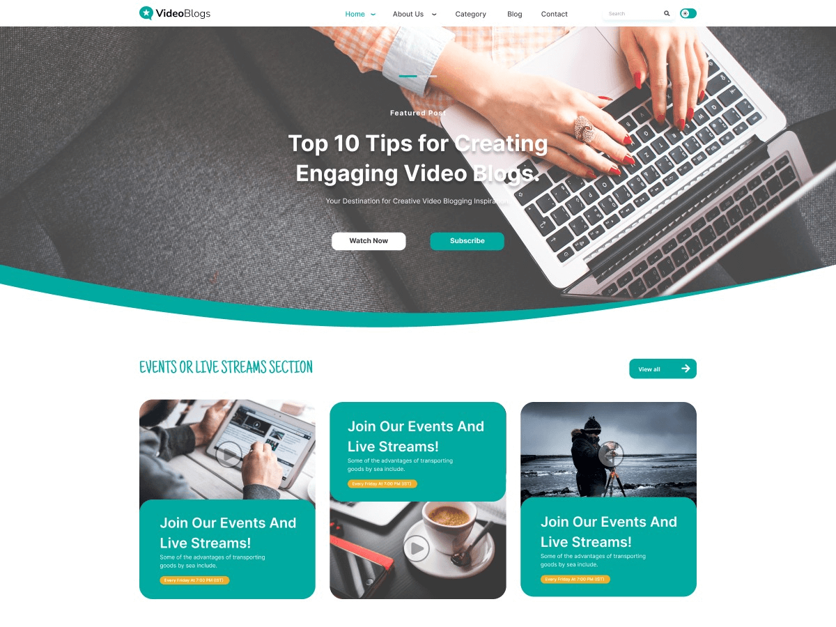 Vlog Channel Preview Wordpress Theme - Rating, Reviews, Preview, Demo & Download